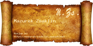 Mazurek Zsaklin névjegykártya